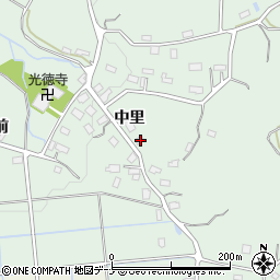 秋田県横手市大屋新町中里83周辺の地図