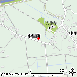 秋田県横手市大屋新町中里前周辺の地図