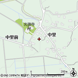 秋田県横手市大屋新町中里73周辺の地図