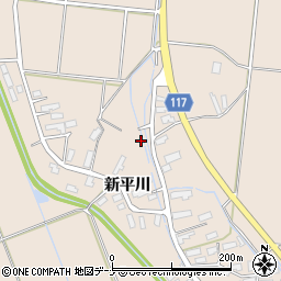 秋田県横手市平鹿町浅舞新平川124周辺の地図