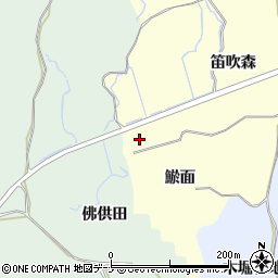 秋田県にかほ市平沢鯲面周辺の地図