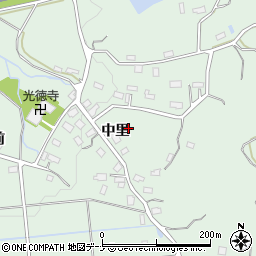 秋田県横手市大屋新町中里周辺の地図