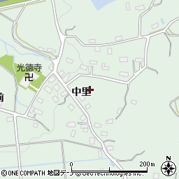 秋田県横手市大屋新町（中里）周辺の地図