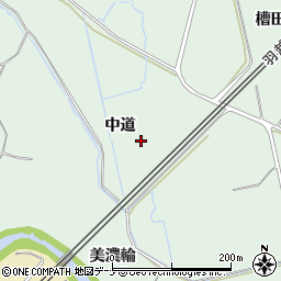 秋田県にかほ市三森中道周辺の地図
