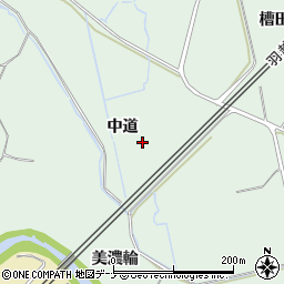 秋田県にかほ市三森（中道）周辺の地図