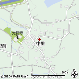 秋田県横手市大屋新町中里70周辺の地図