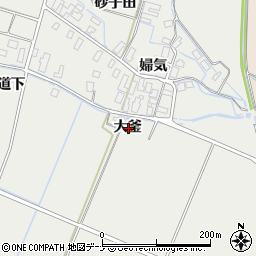 秋田県横手市平鹿町樽見内大釜周辺の地図