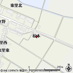 秋田県横手市雄物川町東里松木周辺の地図