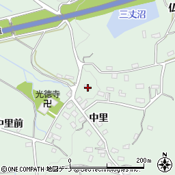 秋田県横手市大屋新町中里33周辺の地図
