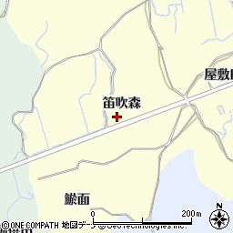 秋田県にかほ市平沢笛吹森周辺の地図