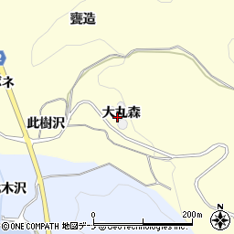 秋田県にかほ市平沢大丸森周辺の地図
