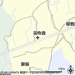 秋田県にかほ市平沢（笛吹森）周辺の地図
