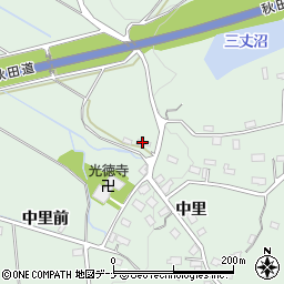 秋田県横手市大屋新町中里35周辺の地図