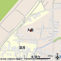 秋田県横手市雄物川町南形大巻周辺の地図