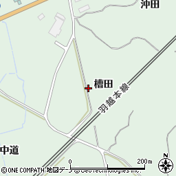秋田県にかほ市三森槽田周辺の地図
