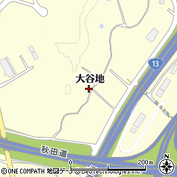 秋田県横手市柳田大谷地周辺の地図