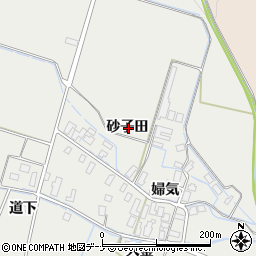 秋田県横手市平鹿町樽見内砂子田周辺の地図