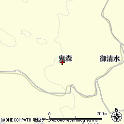 秋田県にかほ市平沢鬼森周辺の地図