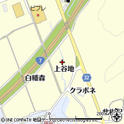 秋田県にかほ市平沢上谷地周辺の地図