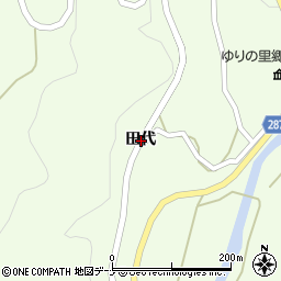 秋田県由利本荘市西沢田代周辺の地図