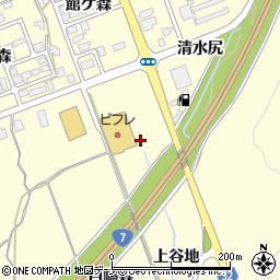 秋田県にかほ市平沢中谷地周辺の地図