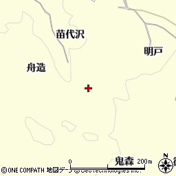 秋田県にかほ市平沢（苗代沢）周辺の地図