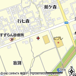 秋田県にかほ市平沢白幡森周辺の地図