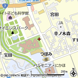 秋田県にかほ市平沢（宝田）周辺の地図