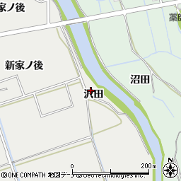 秋田県にかほ市芹田沢田周辺の地図