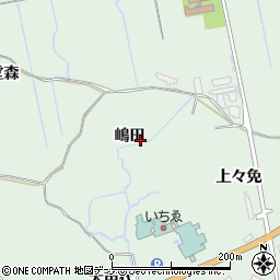 秋田県にかほ市三森嶋田周辺の地図