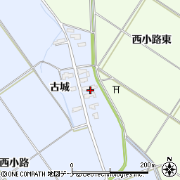 秋田県横手市平鹿町中吉田古城周辺の地図