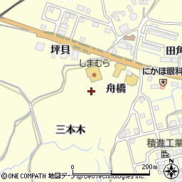 秋田県にかほ市平沢三本木周辺の地図