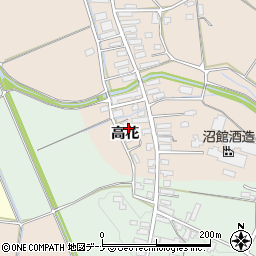 秋田県横手市雄物川町今宿高花77周辺の地図