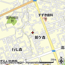 秋田県にかほ市平沢館ケ森周辺の地図