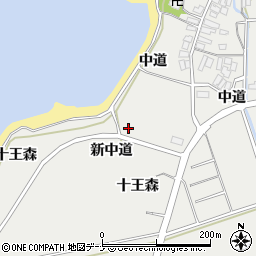 秋田県にかほ市芹田新中道周辺の地図