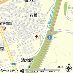 秋田県にかほ市平沢清水尻30-17周辺の地図