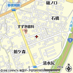 秋田県にかほ市平沢清水尻111-14周辺の地図