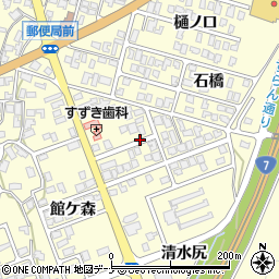 秋田県にかほ市平沢清水尻周辺の地図