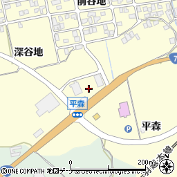 秋田県にかほ市平沢平森周辺の地図