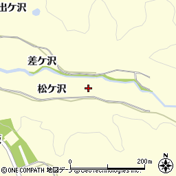 秋田県にかほ市平沢松ケ沢周辺の地図