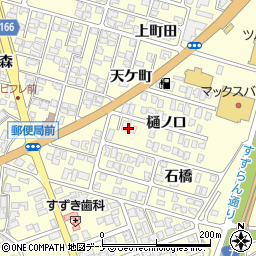 秋田県にかほ市平沢樋ノ口周辺の地図