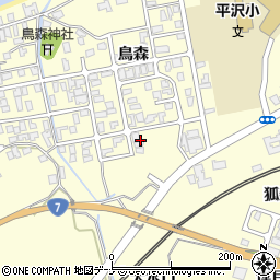 秋田県にかほ市平沢大水口周辺の地図