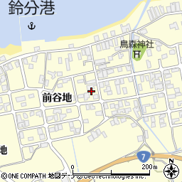 秋田県にかほ市平沢前谷地110周辺の地図