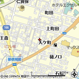 秋田県にかほ市平沢天ケ町周辺の地図
