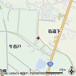 秋田県横手市大屋新町（牛首戸）周辺の地図