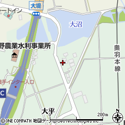 秋田県横手市大屋新町大平周辺の地図