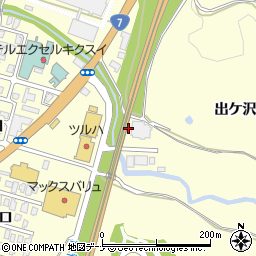 秋田県にかほ市平沢出ケ沢周辺の地図