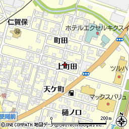 秋田県にかほ市平沢上町田周辺の地図
