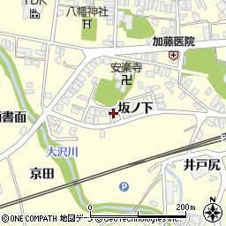 秋田県にかほ市平沢坂ノ下周辺の地図