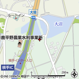 秋田県横手市大屋新町大平581周辺の地図